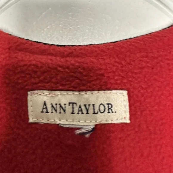 Vtg Ann Taylor Vest Full Zip Leather Size M Black Suede Fleece Lined - Picture 4 of 11